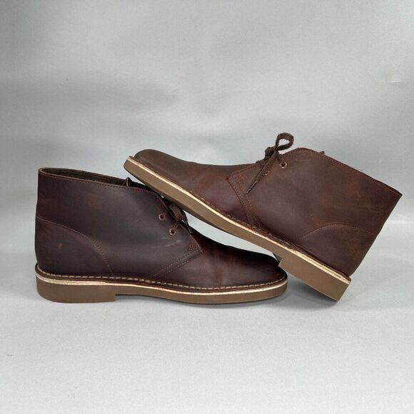 Clarks Chukka Boots‎ Men\'s Size 8.5 Brown Leather Casual Lace Up Boots main image 4